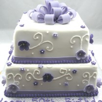 Gift Box - 2 tier Bow Flower Cake (D,V)